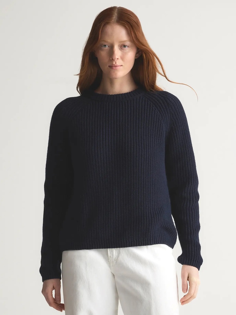 Quince 100% Organic Cotton Fisherman Crew Sweater Large